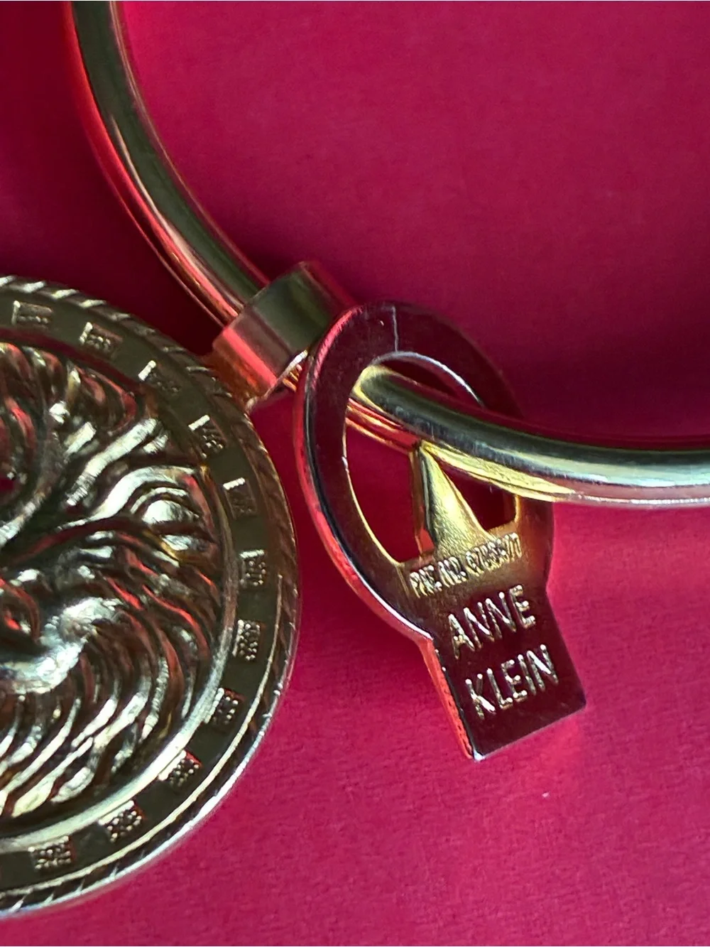 Anne Klein Gold Lion Medallion Key Ring